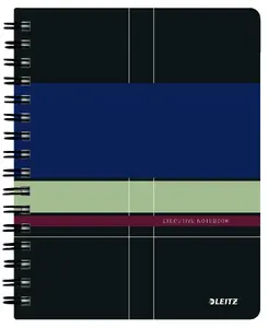 LEITZ Executive 4456-00-00 A5 Squared Wirebound Notebook with Polypropylene Cover and 80 Sheets