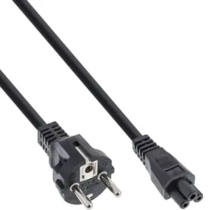Кабель питания InLine типа F немецкий "Микки Маус" черный 1.8м