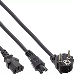 Y-power cable CEE 7/7 male angled InLine 16653D 2m