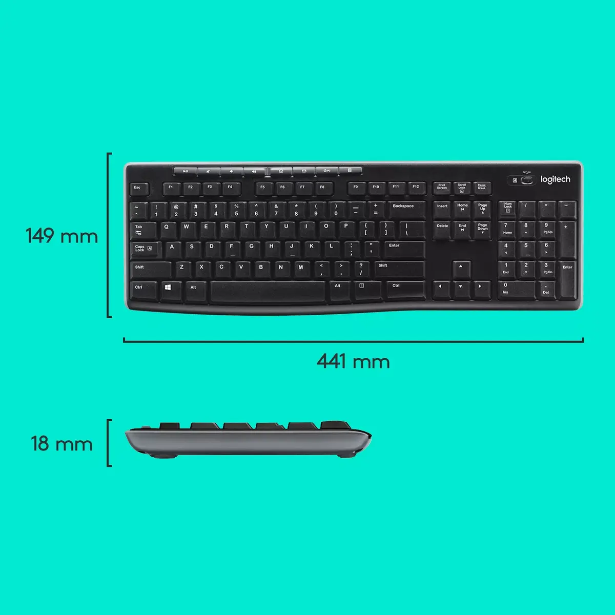 Keyboard Logitech US Layout MK270 Photo 7