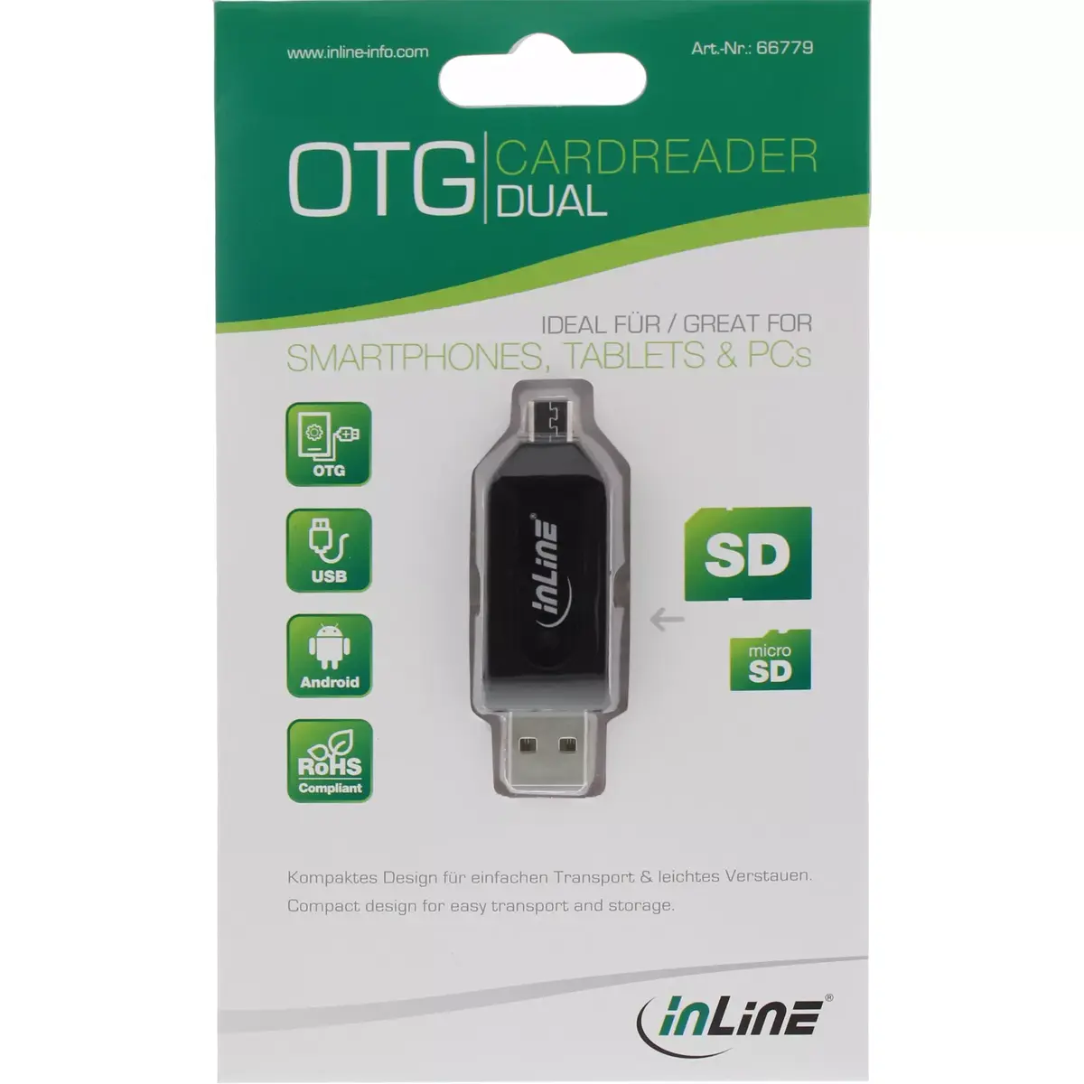 InLine OTG Dual Card Reader 66779 Photo 2