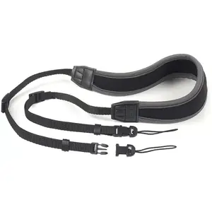 Camera strap KAISER 6743 — fabric and neoprene, black, 108 cm length, 45 mm width