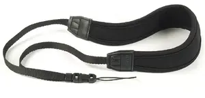 Camera strap KAISER 6742 N — fabric and neoprene, black, max length 53 cm, width 45 mm