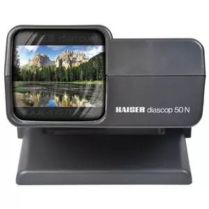 Slide projector KAISER Diascop 50 N — compact slide viewer, dimensions 150×80×175 mm