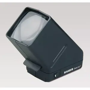Slide projector KAISER 2003, compact 2× projection, dimensions 80×170×160 mm, 1.5 V battery