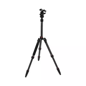Statīvs Rollei Compact Traveler No. 1 Carbon — 3 kājas, maksimālais augstums 142 cm, minimālais 34 cm, slodze 8 kg, 980 g, melns