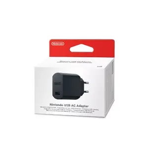 Charger for Nintendo gaming controls, indoor AC power, USB 2.0, black