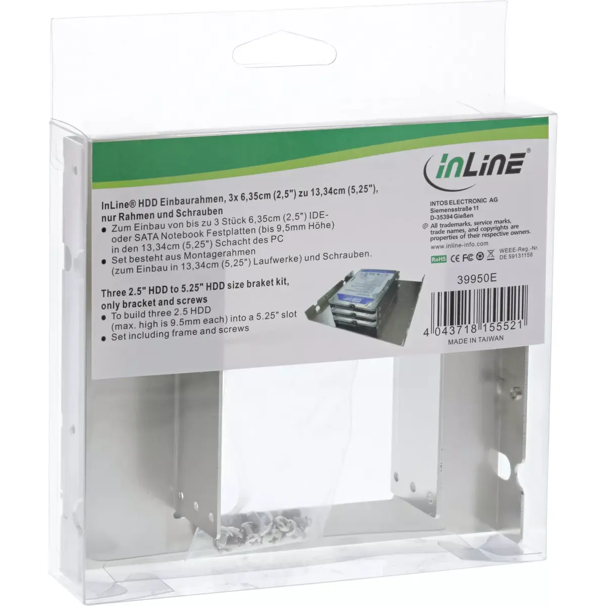 InLine Bracket Kit 3x 2.5" HDD to 5.25" HDD Photo 2