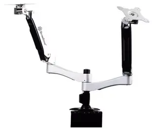 Monitor mount stand SILVERSTONE SST-ARM22SC for 38–61 cm (15"–24") screens, VESA 75×75–100×100, 10 kg capacity, tilt -20°–90°, swivel ±90°