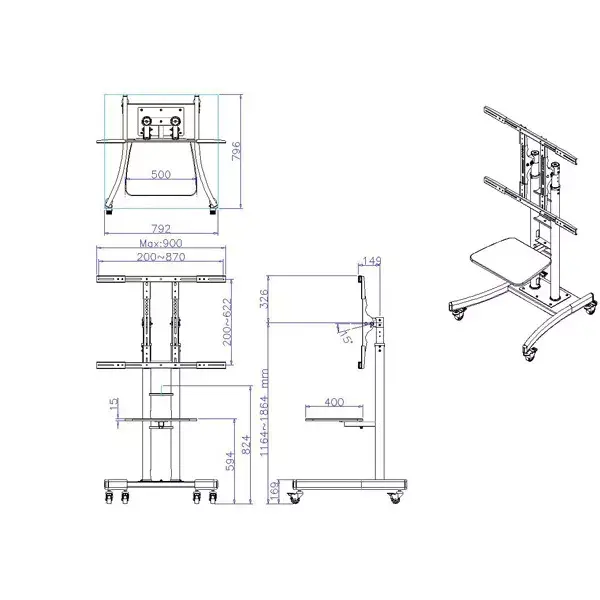 LCD/TV Mobile Cart VALUE 17.99.1165 Photo 2
