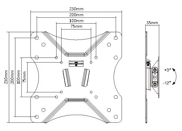 TV sienas stiprinājums Equip 23"-42" Slim 650401 Photo 4