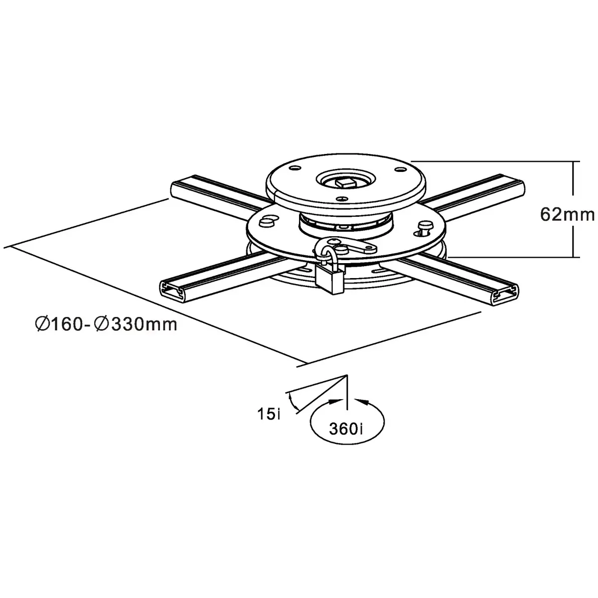 Wall Mount Projector Bracket InLine 23138A Photo 2