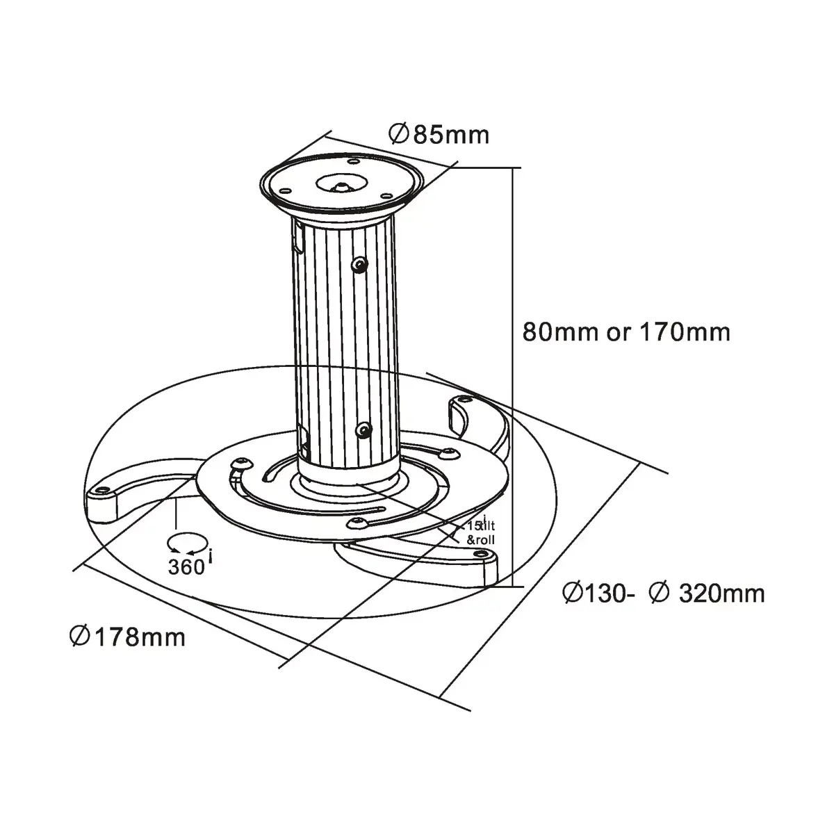 Projector Bracket InLine 23134A Photo 2