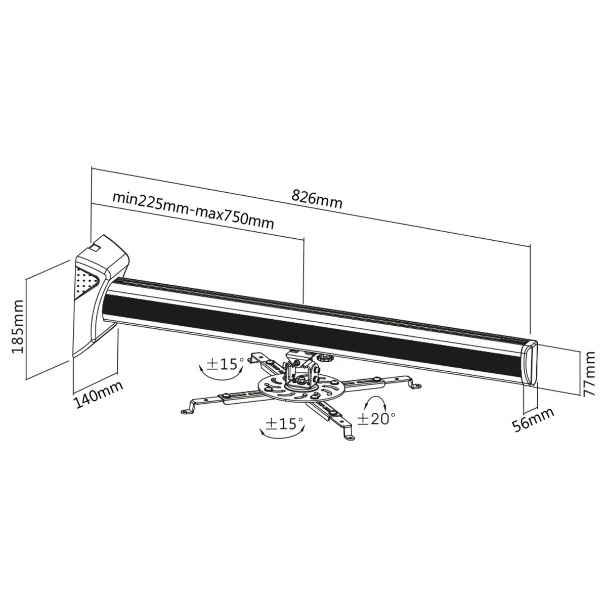 Wall Mount for Projector InLine 23139A Photo 2