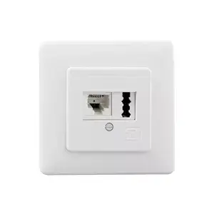Wall socket RJ-45 Rutenbeck 13311201, white, 80×80×31 mm