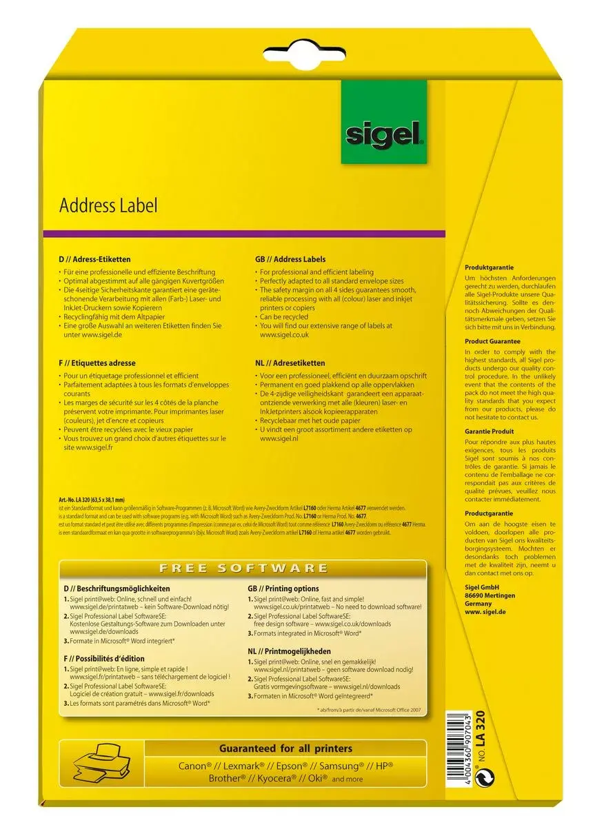 Non-adhesive printer label Sigel LA320 Photo 5