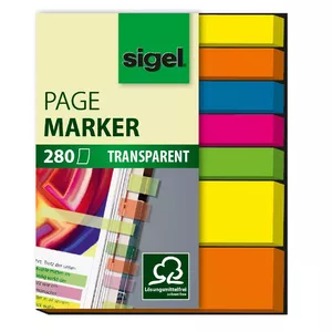 Sigel HN616 grāmatzīme Elastīga grāmatzīme Zils, Zaļš, Oranžs, Dzeltens 280 pcs