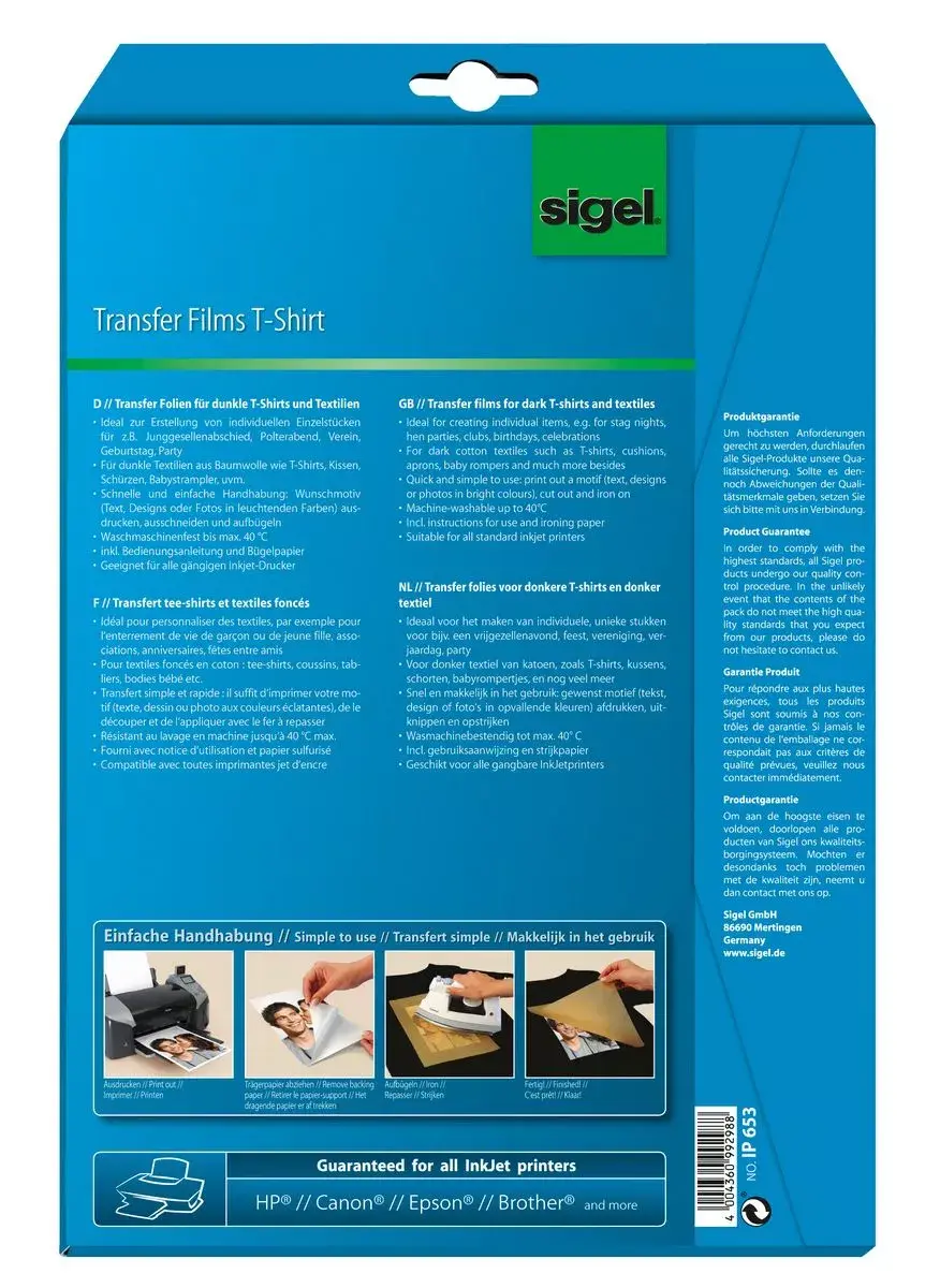 Clothing Transfer Paper Sigel IP653 Photo 9