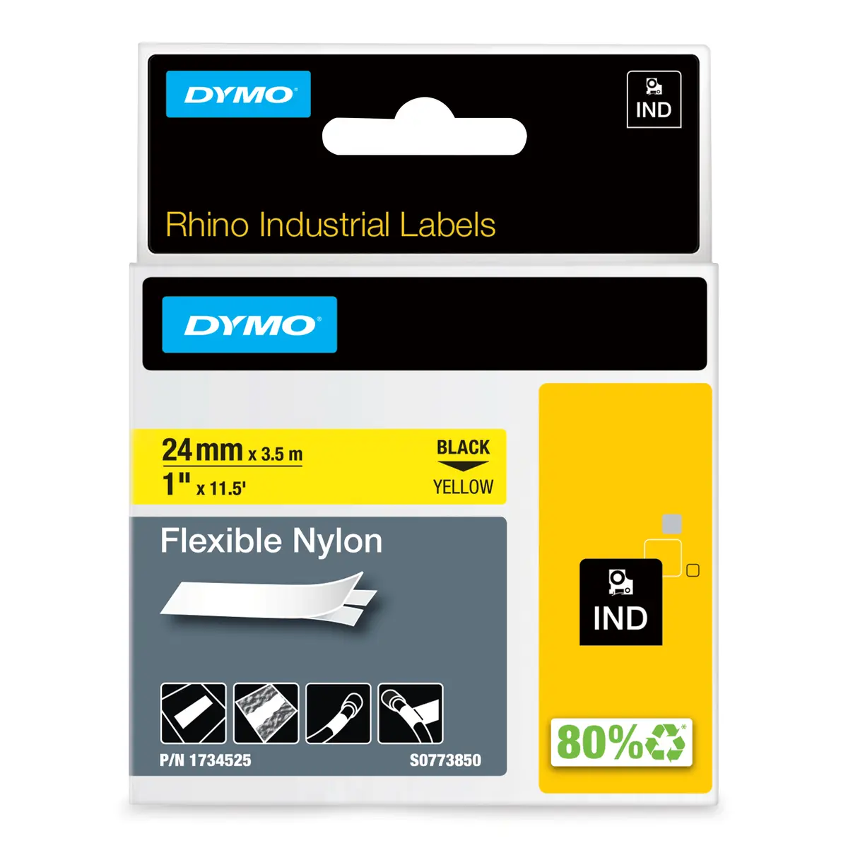 DYMO Rhino Rūpnieciskās elastīgās neilona uzlīmes