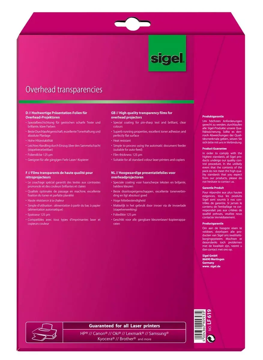 Printing Film Sigel LF619 Photo 2