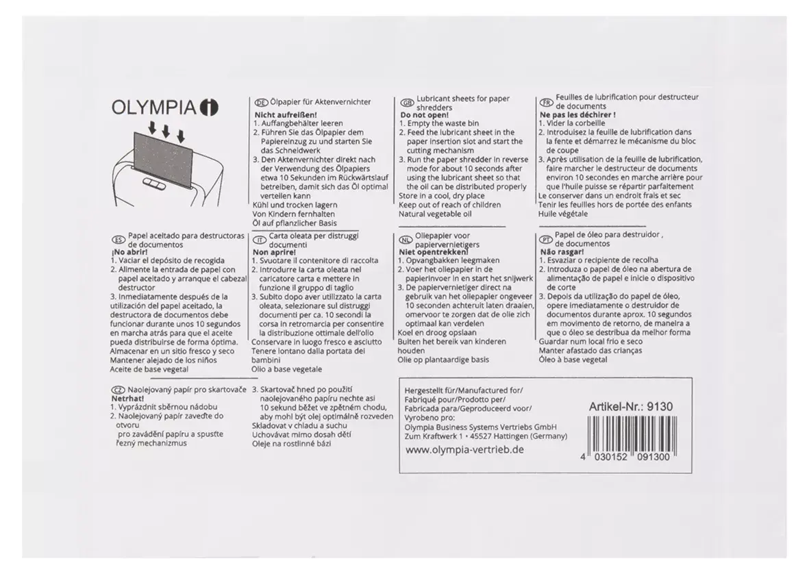 Масло для смазки Olympia 9130 Photo 3