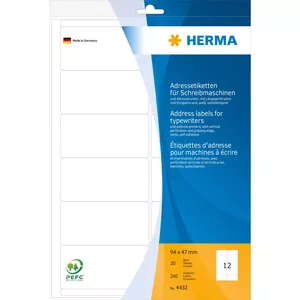 Адресные этикетки HERMA A4 94x47 мм бумага матовая круглые углы 240 шт