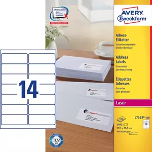 Self-adhesive label Avery L7163-100 Rounded rectangle