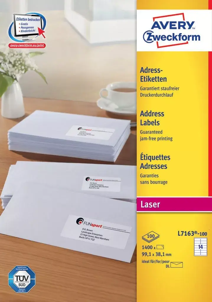 Pašlīmējošā etiķete Avery L7163-100 Photo 2