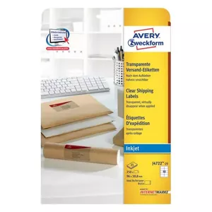 Самоклеящаяся этикетка Avery J4722-25 Овальная прозрачная