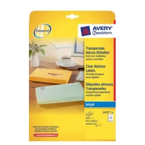 Printera etiķete caurspīdīga Avery J4721-25