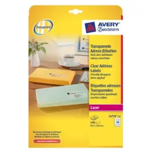 Принтерная этикетка Прозрачная Avery L4770-25