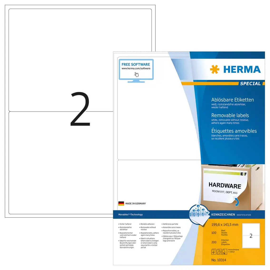 Noņemamās etiķetes HERMA 10314 Photo 2