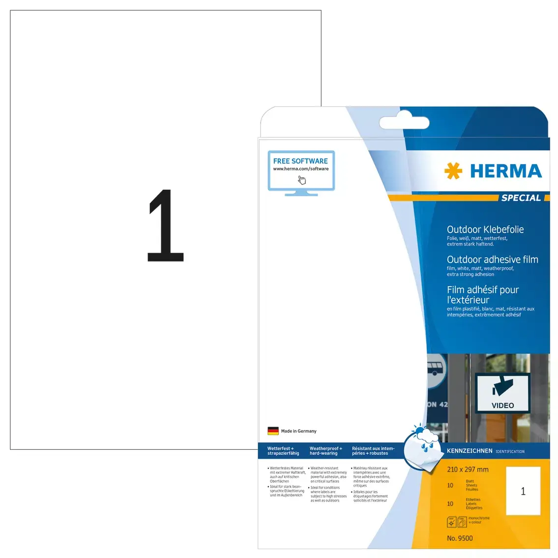 Самоклеящаяся этикетка HERMA A4 outdoor film Photo 2