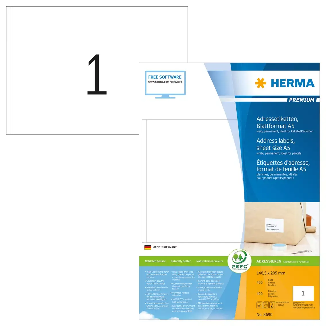 Adrešu etiķetes Premium HERMA A5 148.5x205 mm Photo 4