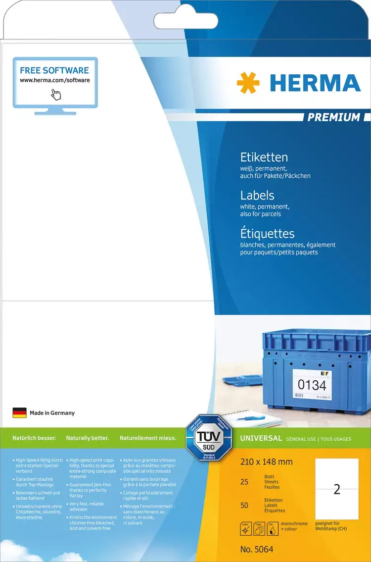 Pašlīmējošās printera etiķetes HERMA Labels Premium A4 5064 Photo 5