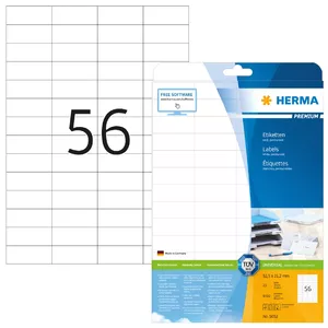 Этикетки HERMA Premium A4 52.5x21.2 мм белая бумага матовая 1400 шт