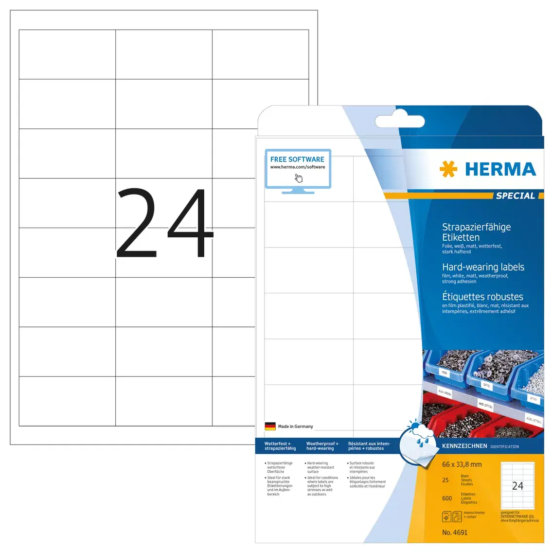 Самоклеящаяся этикетка HERMA Labels прочная A4 Photo 2