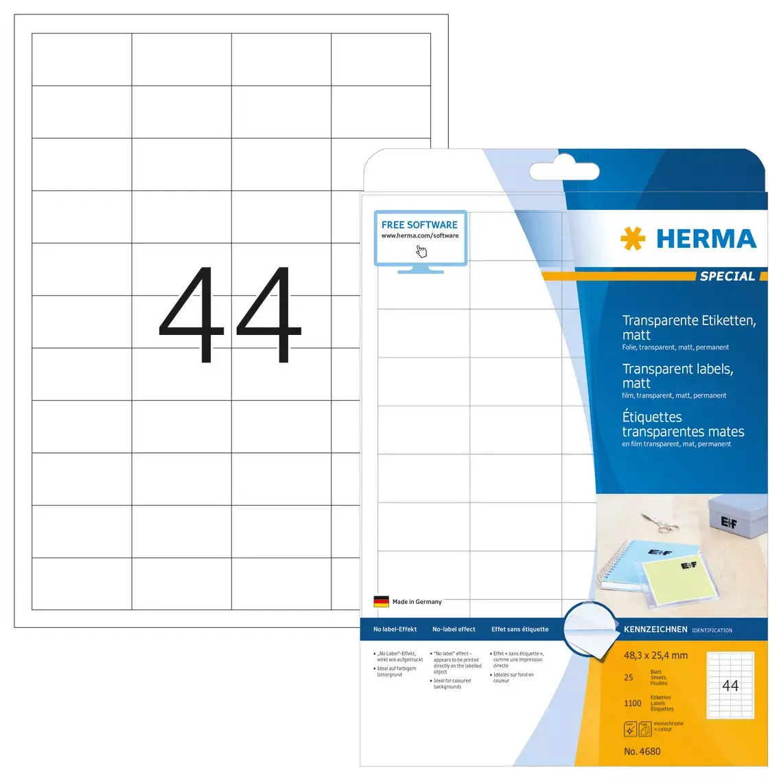 Pašlīmējošās printera etiķetes HERMA Labels caurspīdīgas matētas A4 Photo 2