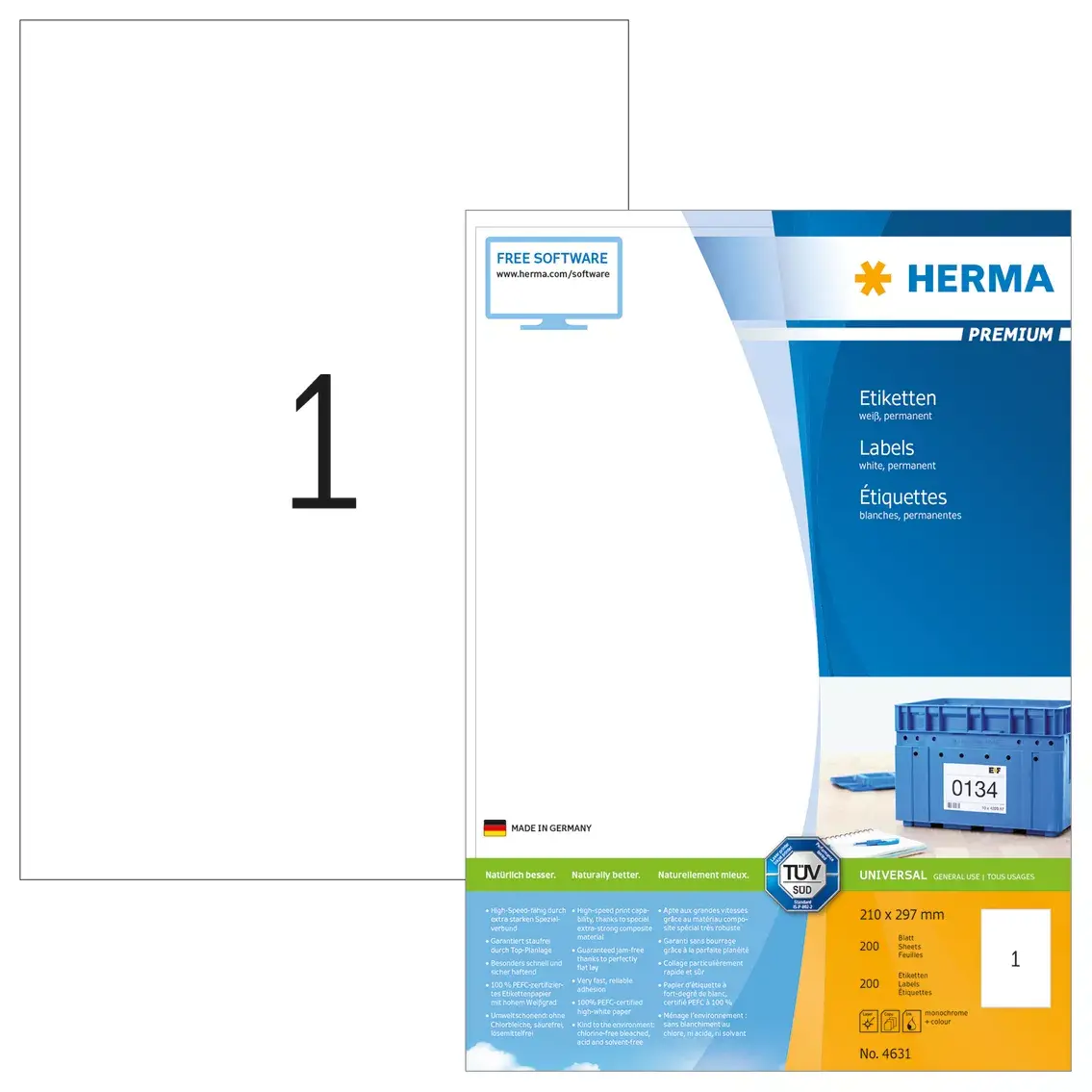 Etiķetes HERMA Premium A4 210x297 mm Photo 4