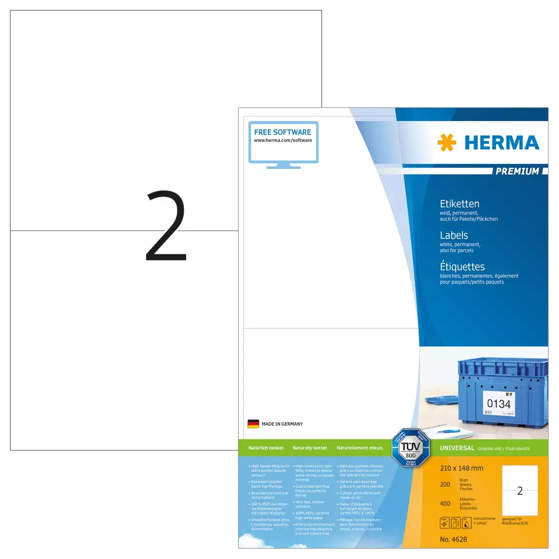 Etiķetes HERMA Premium A4 210x148 mm Photo 4