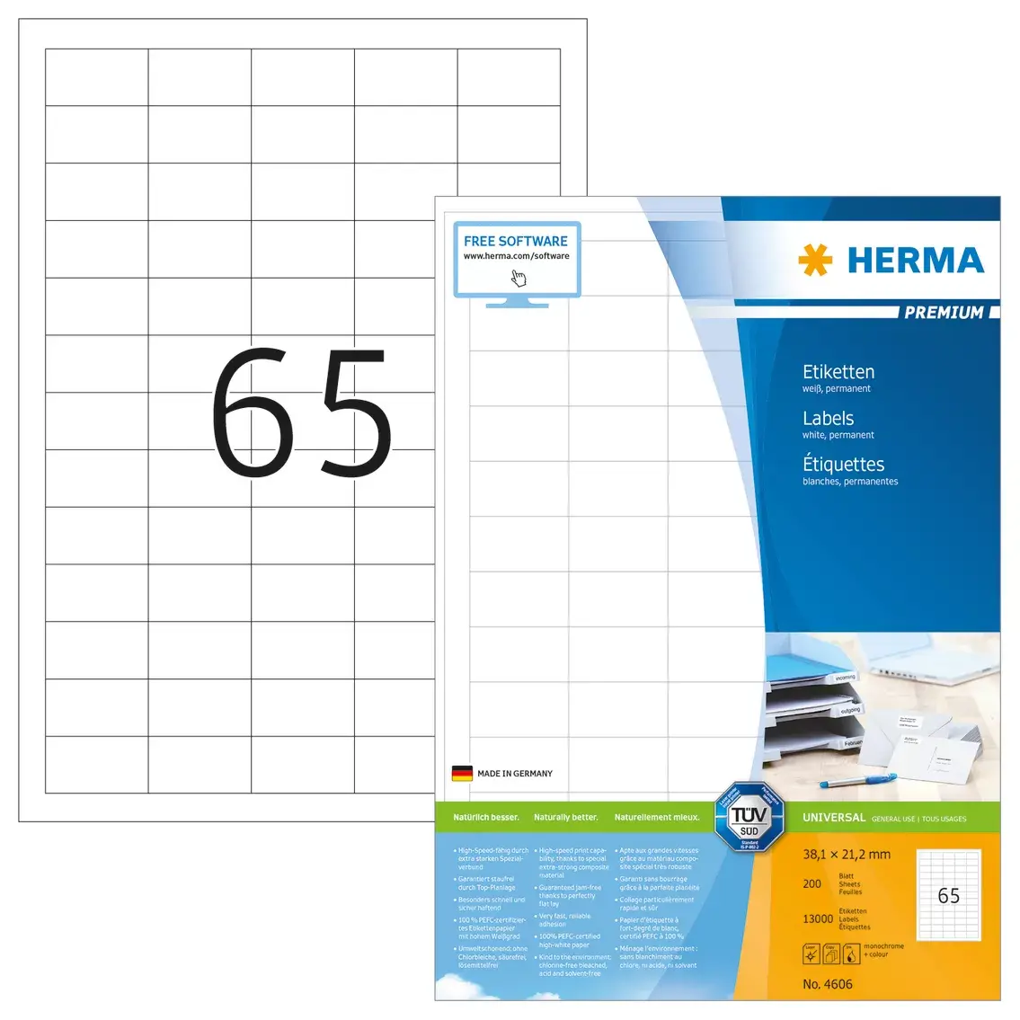 Pašlīmējošās printera etiķetes HERMA Premium A4 Photo 4