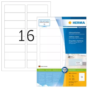 Адресные этикетки Премиум HERMA A4 88.9x33.8 мм 1600 шт