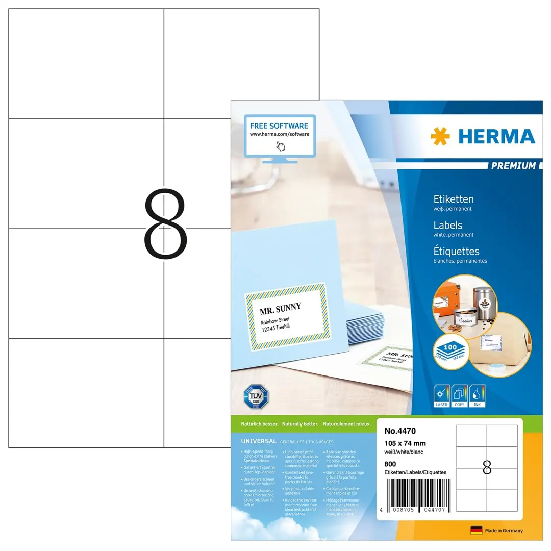Pašlīmējoša printera etiķete HERMA Labels Premium