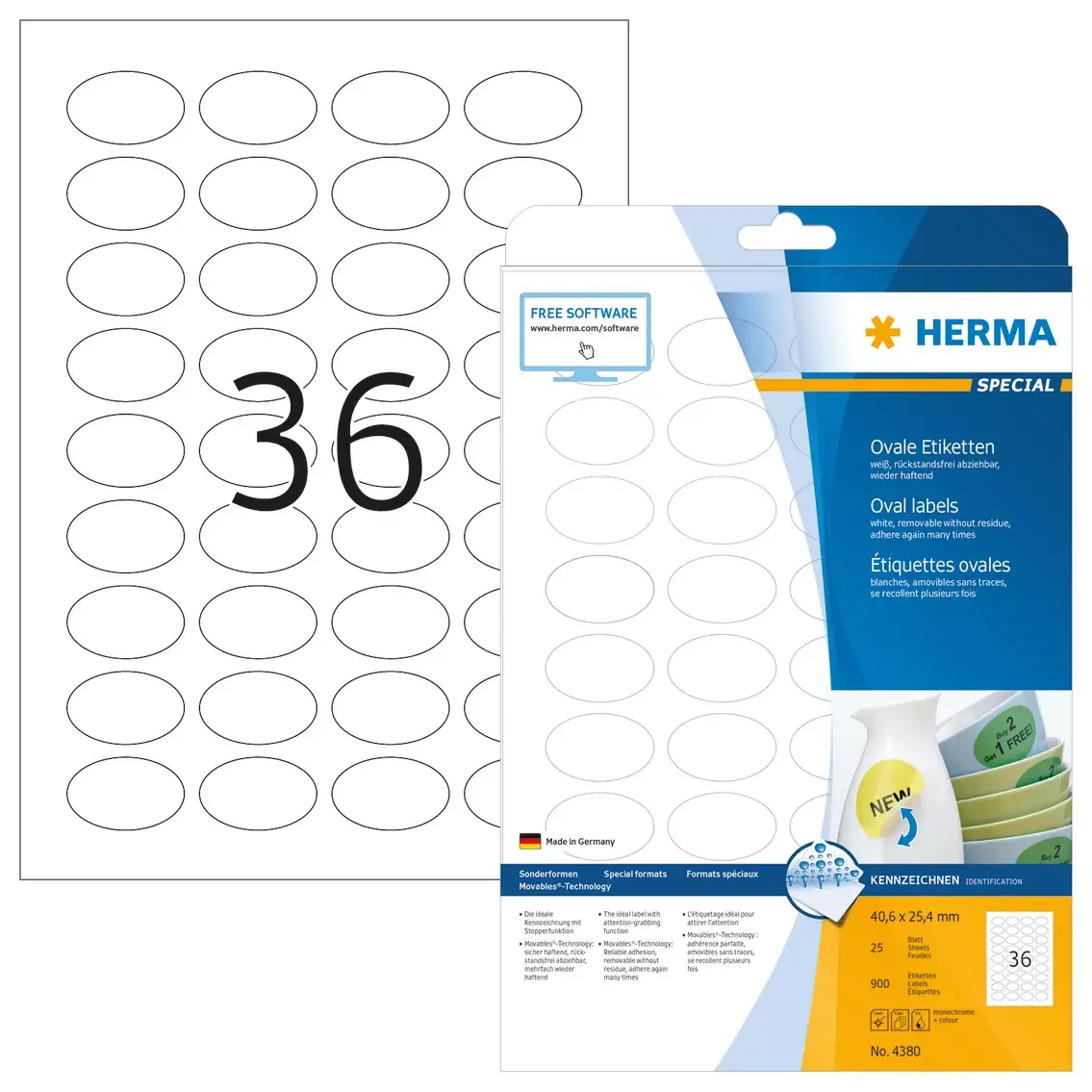 Self-adhesive labels HERMA Removable A4 Photo 2