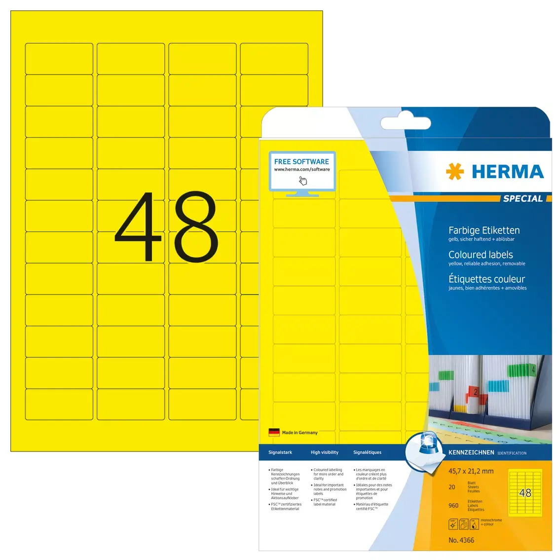 Pašlīmējošās printera etiķetes HERMA A4 Photo 2