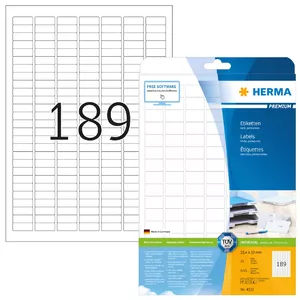Самоклеящиеся этикетки HERMA Premium A4 25.4x10 мм 4725 шт