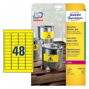 Self-adhesive label Rectangle Avery L6103-20