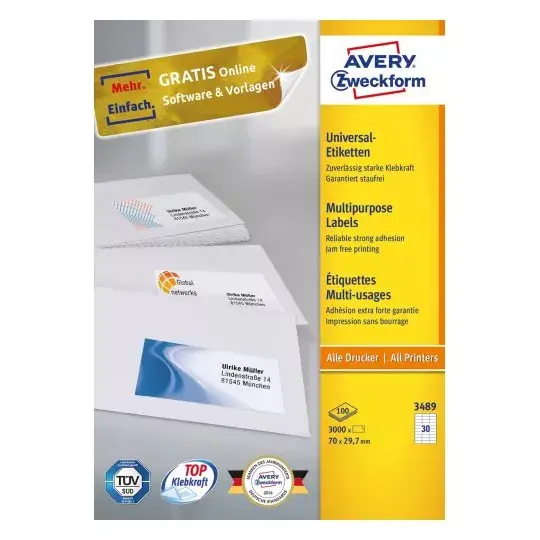 Pašlīmējoša etiķete Avery 3489 Photo 2