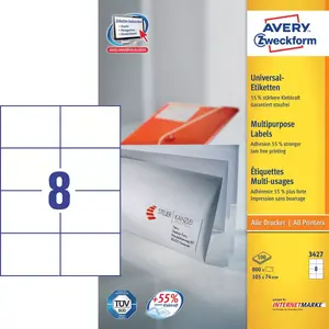 Самоклеящаяся этикетка AVERY 3427 105 x 74 мм