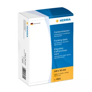 Франкировочные этикетки двойные HERMA 140x50 мм 500 шт